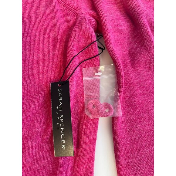 Sarah Spencer Women's Pink 100% Merino Wool Scoop Neck Sweater Size 2X - Picture 3 of 11